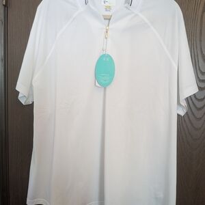 Greg Norman Collection White Zip-Up Polo